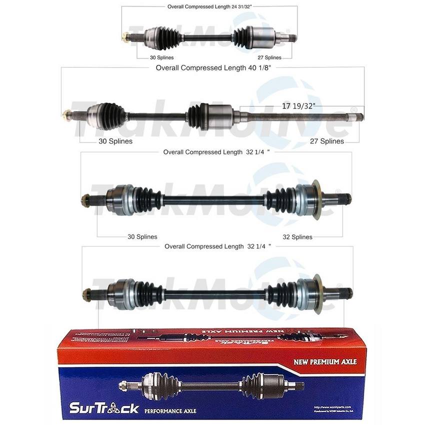 BMW CV Axle Shaft Kit - Front and Rear 33208609839 - Aftermarket 3991483KIT